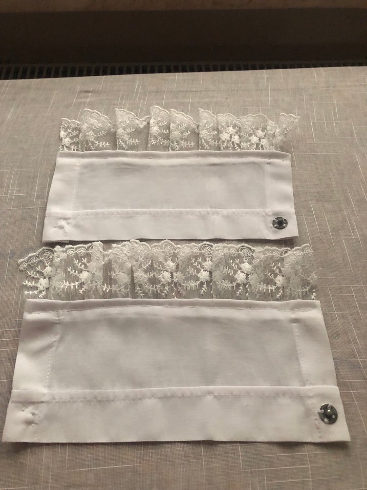 Dantel Detaylı Beyaz Keten kazak içi aksesuar kolluk - Görsel 3