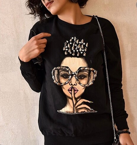Mint! Taşlı sweat