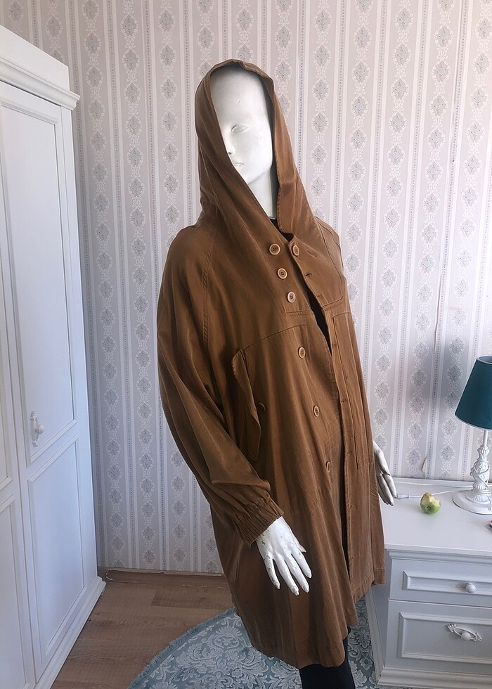 Mevsimlik pamuklu KAPÜŞONLU CEKET - Görsel 2