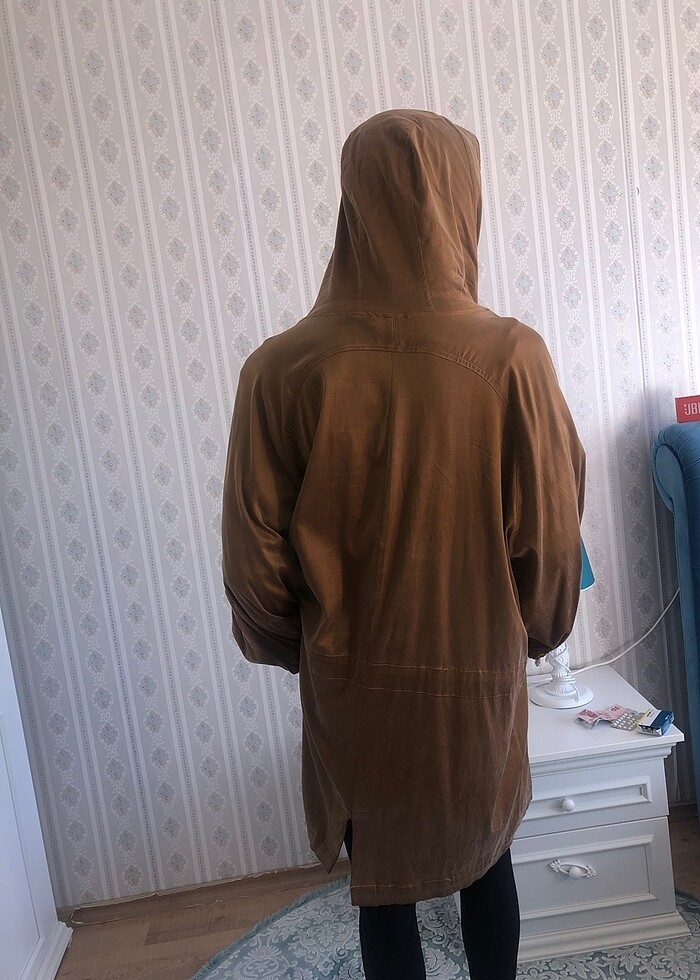 Mevsimlik pamuklu KAPÜŞONLU CEKET - Görsel 3