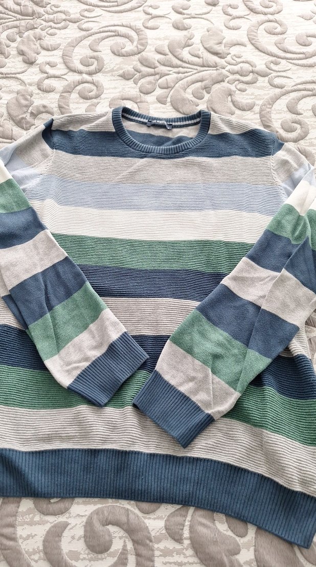 Çizgili Erkek Çocuk Triko Kazak - Görsel 2