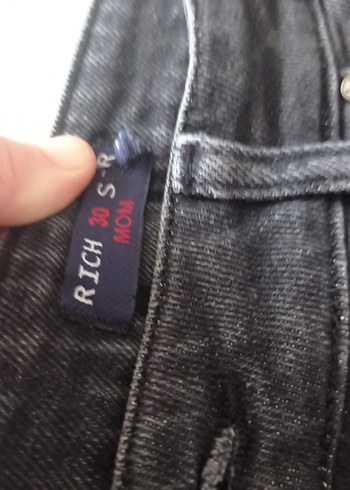 Gri Siyah Kadın Denim Bol Kesim Jean - Görsel 3