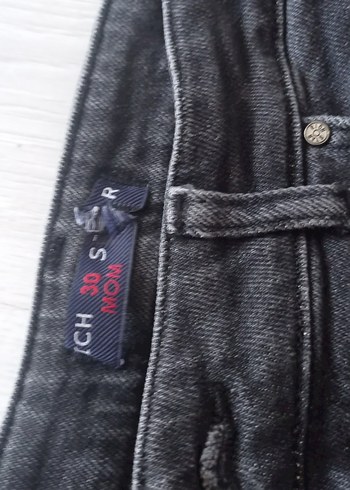 Gri Siyah Kadın Denim Bol Kesim Jean - Görsel 2