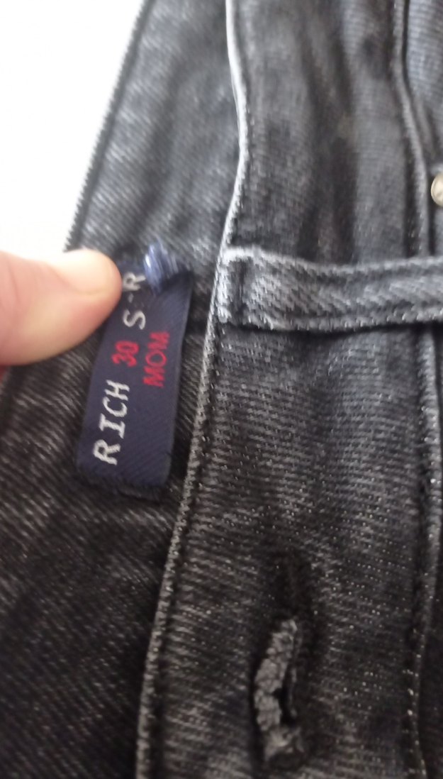 Gri Siyah Kadın Denim Bol Kesim Jean - Görsel 3