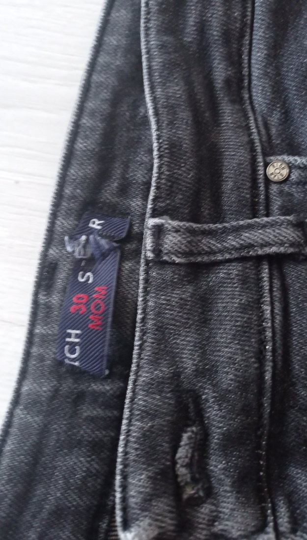 Gri Siyah Kadın Denim Bol Kesim Jean - Görsel 2