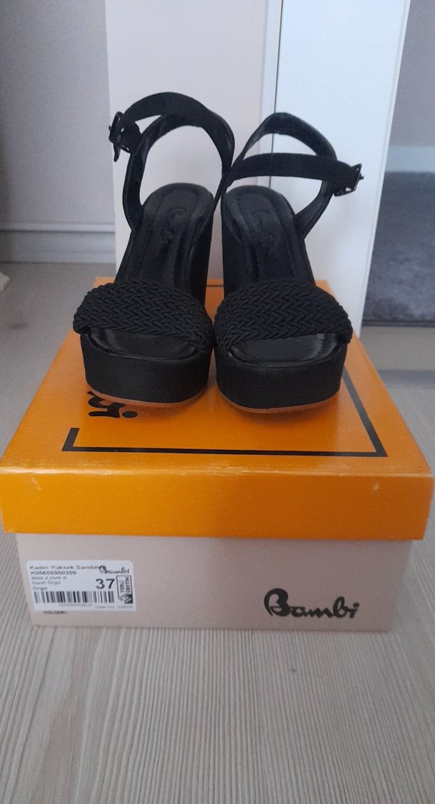 Siyah Platform Topuklu Kadın Ayakkabı - Görsel 5