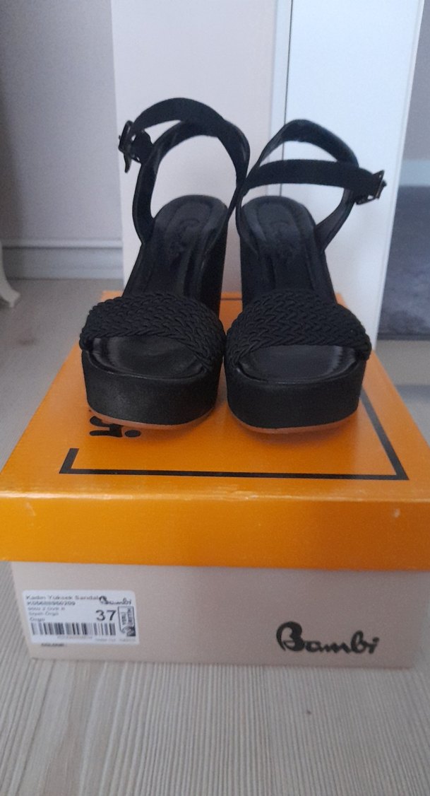 Siyah Platform Topuklu Kadın Ayakkabı - Görsel 2