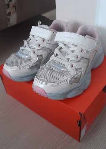 Kız Çocuk Gri-Beyaz Cırtlı Spor Ayakkabı - Görsel 3