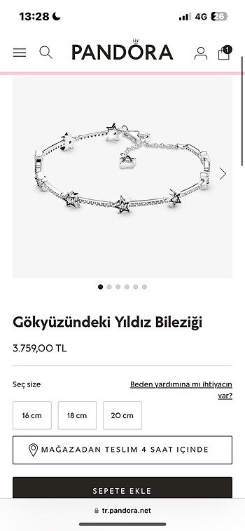 PANDORA GÖKYÜZÜNDE YILDIZ BİLEKLİĞİ