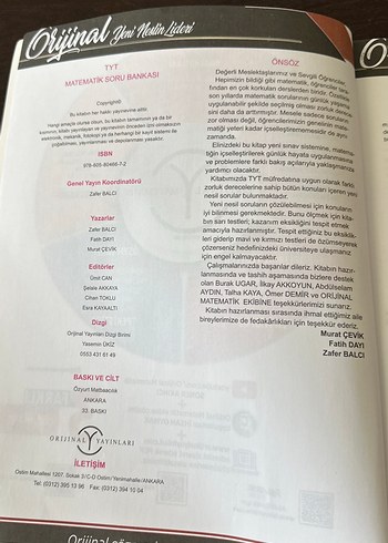  Beden Renk TYT Matematik Soru Bankası Orijinal 3 Farklı Çözüm