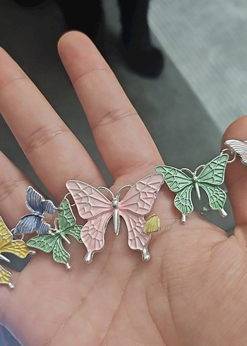 Accessorize Renkli Nakışlı Kelebekli Bohem Kolye