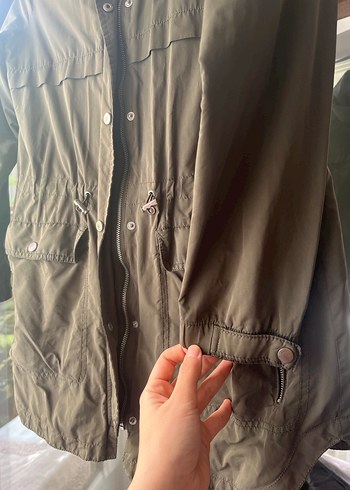 haki renk yağmurluk - Görsel 3