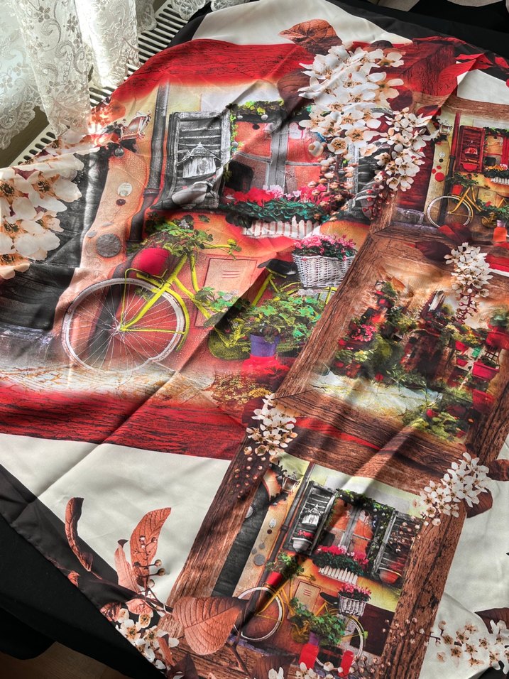 Bohem Çok Renkli Baskılı Kadın Eşarp - Görsel 2