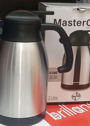 2 Litre Gri Termoslu Çaydanlık