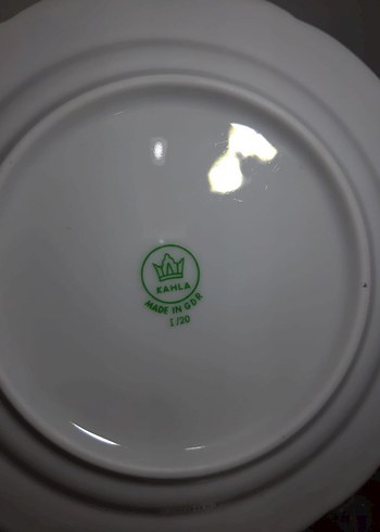 alman kah dönem pastel Çiçek Desenli Beyaz Tabak - Görsel 3