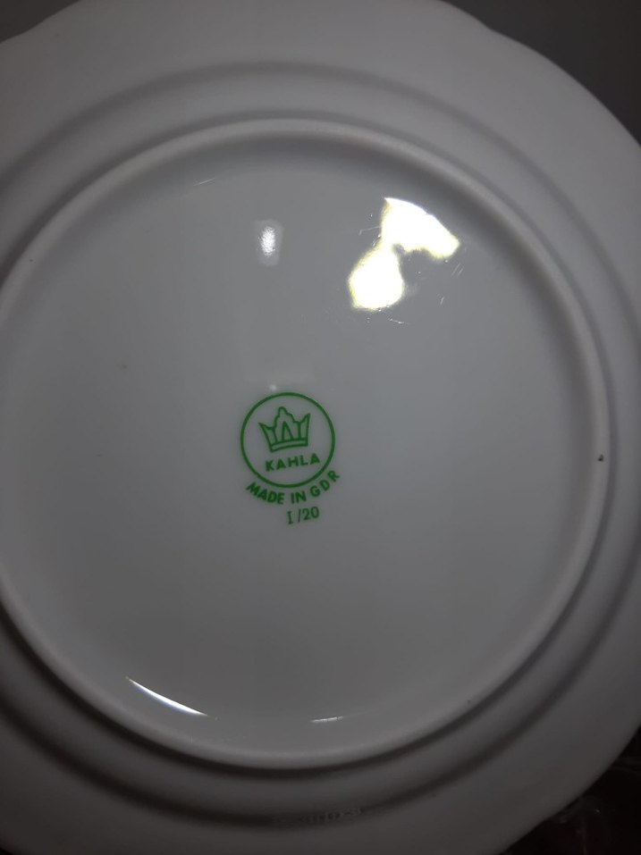 alman kah dönem pastel Çiçek Desenli Beyaz Tabak - Görsel 3