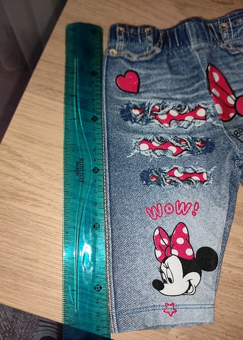 Kız Çocuk Mavi Baskılı Denim Tayt - Görsel 5