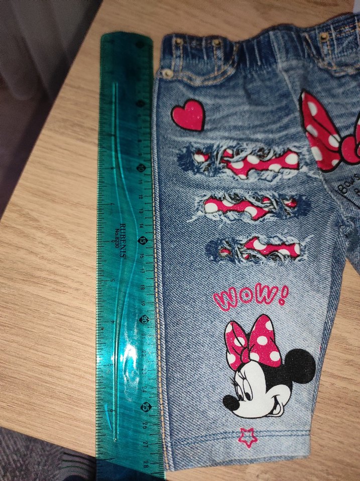 Kız Çocuk Mavi Baskılı Denim Tayt - Görsel 5