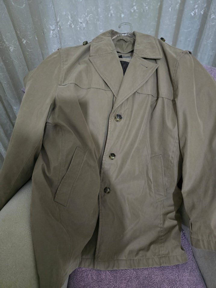 Bej Erkek Midi Boy Düğmeli Palto - Görsel 2