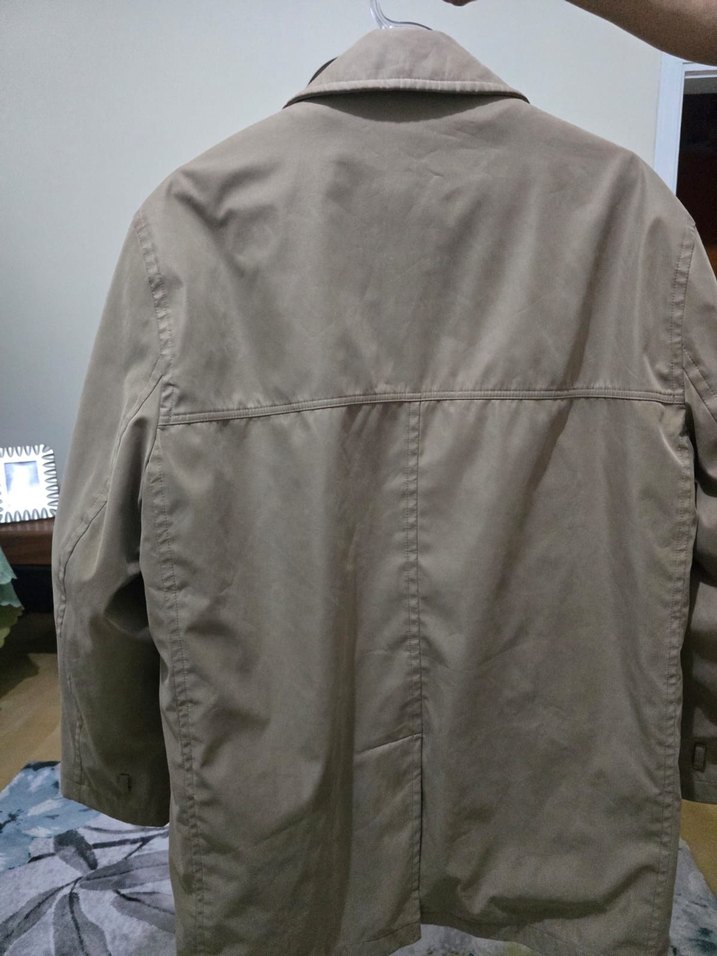 Bej Erkek Midi Boy Düğmeli Palto - Görsel 3