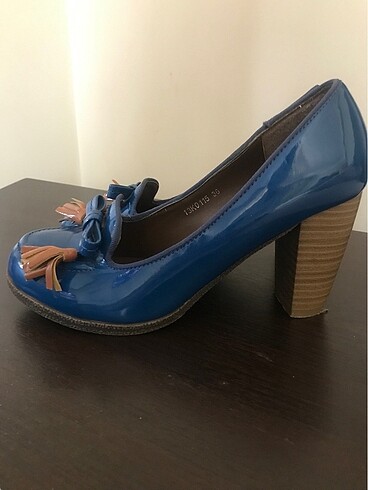 Vogue Mavi Kalın Topuklu Ayakkabı