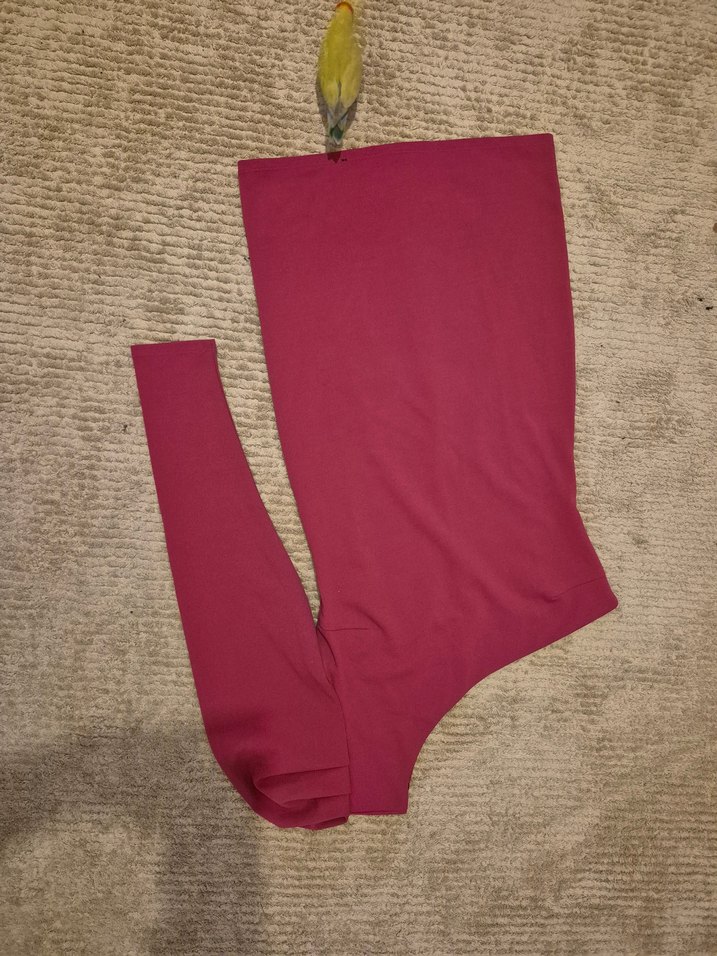 fuşya tek omuz Drapeli elbise - Görsel 2