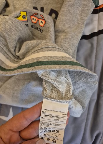 Erkek Çocuk Düğmeli Gri Sweatshirt - Görsel 3