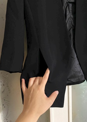 s Beden siyah Renk Düğmeli Siyah Kadın Blazer Ceket