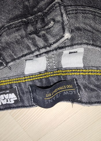 36 Beden Siyah Kemerli Regular Fit Denim Pantolon