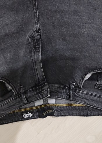 36 Beden siyah Renk Siyah Kemerli Regular Fit Denim Pantolon