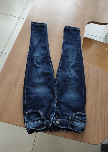 çocuk Mavi Kot Pantolon Tokalı