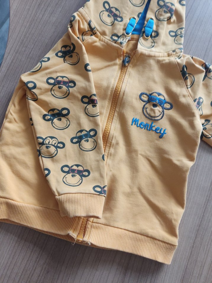 Kapüşonlu Erkek Çocuk Sarı Fermuarlı Sweatshirt - Görsel 5