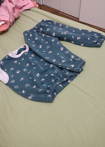 Kız Çocuk Renkli Baskılı Sweatshirt eşofman takımı - Görsel 4