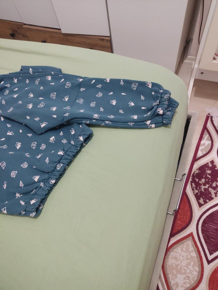 Kız Çocuk Renkli Baskılı Sweatshirt eşofman takımı - Görsel 2