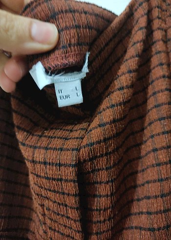 Düğmeli Bordo Ekose Midi Elbise saloped - Görsel 4