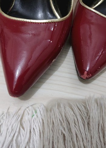 Kırmızı Parlak Deri Stiletto Topuklu Ayakkabı - Görsel 4