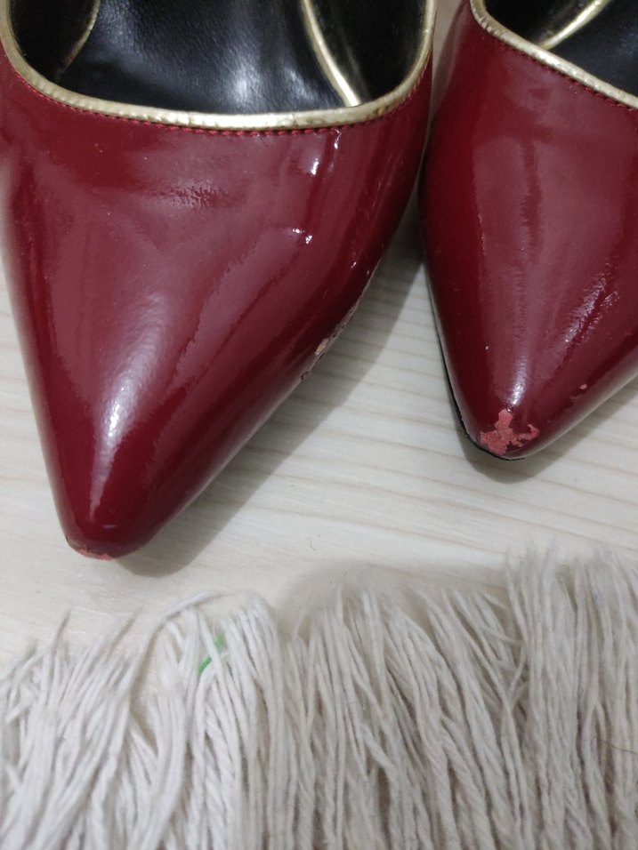 Kırmızı Parlak Deri Stiletto Topuklu Ayakkabı - Görsel 4