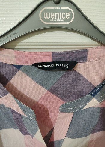 Pembe Ekose Desenli Uzun Kollu Kadın Gömlek - Görsel 3