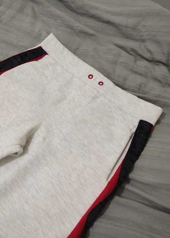 Gri Yan Şeritli Fermuarlı  Eşofman Altı - Görsel 3