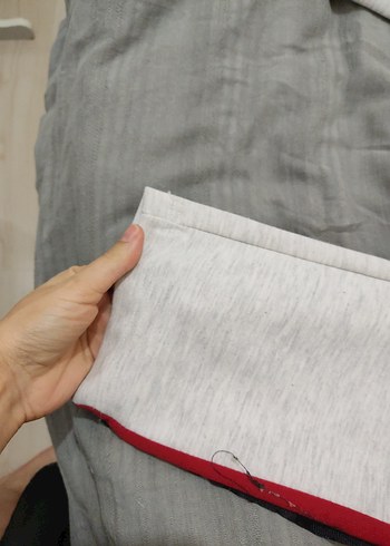 Gri Yan Şeritli Fermuarlı  Eşofman Altı - Görsel 4