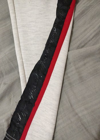 Gri Yan Şeritli Fermuarlı  Eşofman Altı - Görsel 2