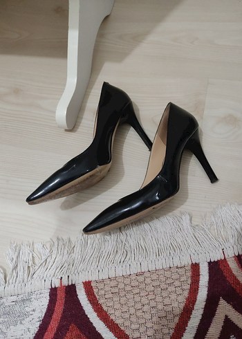 Kadın Siyah Rugan Stiletto Topuklu Ayakkabı - Görsel 2