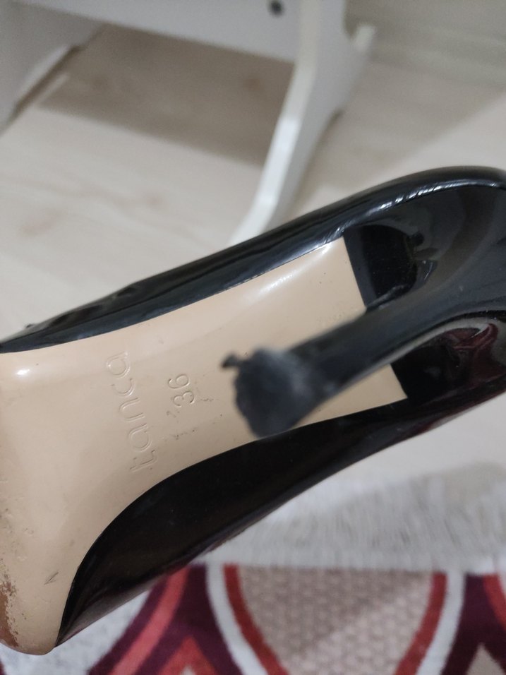 Kadın Siyah Rugan Stiletto Topuklu Ayakkabı - Görsel 4