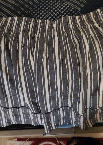 Gri Çizgili Hamile Midi Etek - Görsel 2