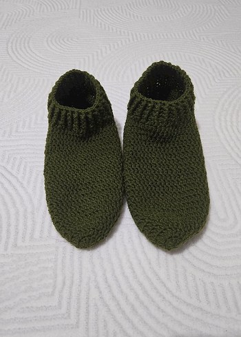 Erkek Örgü Haki Ev Botu Patiği - Görsel 3