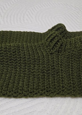 Erkek Örgü Haki Ev Botu Patiği - Görsel 4