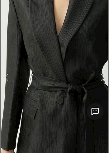 Kemerli Siyah Kadın Blazer Ceket - Görsel 5