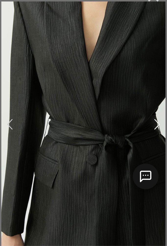 Kemerli Siyah Kadın Blazer Ceket - Görsel 5