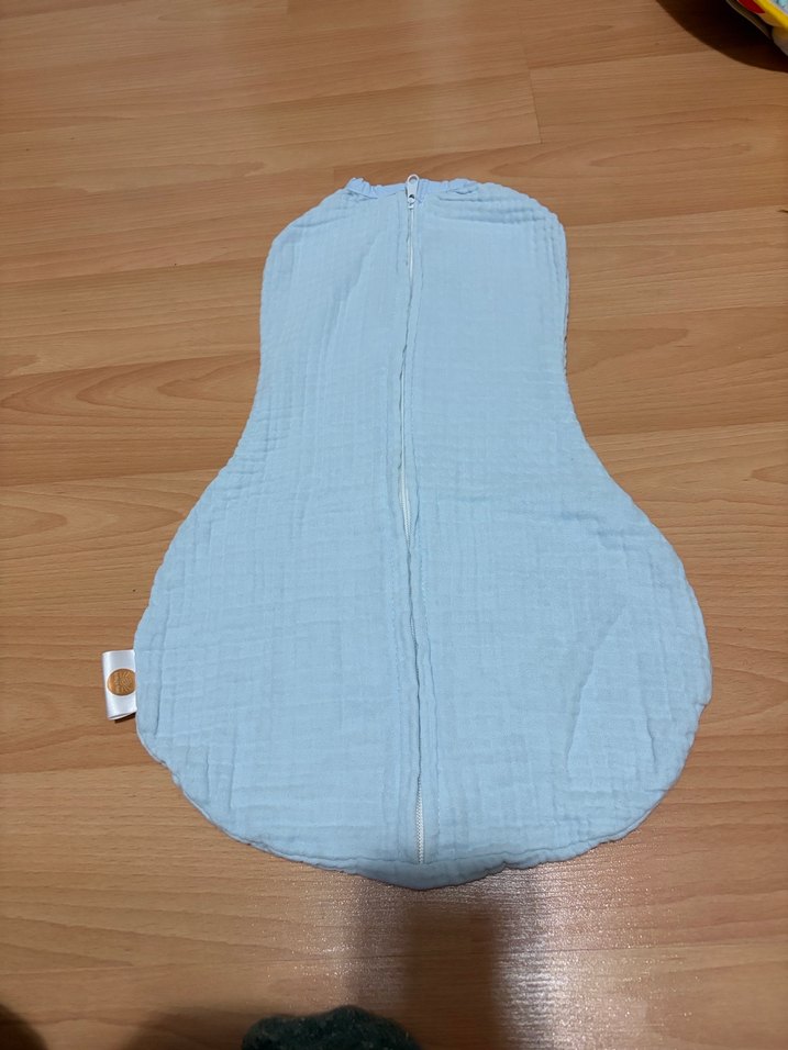 Mavi Keten Bebek Kundak Uyku Tulumu - Görsel 2