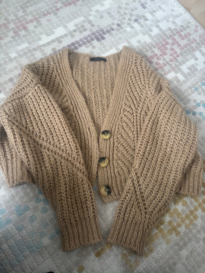 Trendyol Kadın Kahverengi Örgü Yün Kazak - Görsel 3